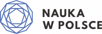 Logotyp. Na białym tle niebieski znak graficzny i czarny napis Nauka w Polsce.