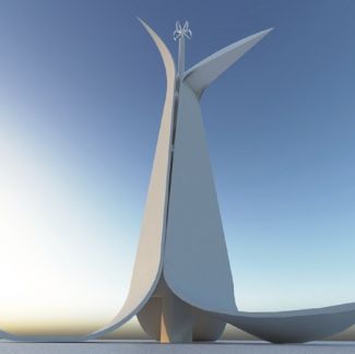 Nowoczesna turbina wiatrowa.