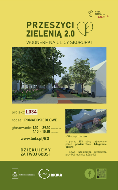 Plakat promujący projekt Przeszyci zielenią 2.0 w BO 2021