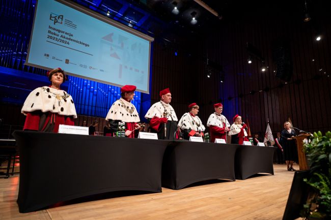 Inauguracja roku akademickiego ŁPA, rektorzy łódzkich uczelni, fot. Szkoła Filmowa