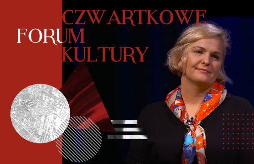 Grafika promująca cykl Czwartkowe Forum Kultury z Otylią Jędrzejczak