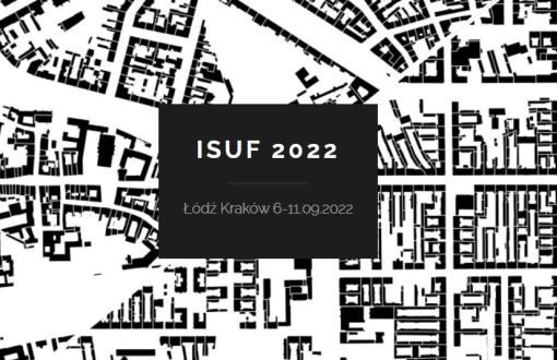 Czarno-biała grafika promująca konferencję ISUF 2022