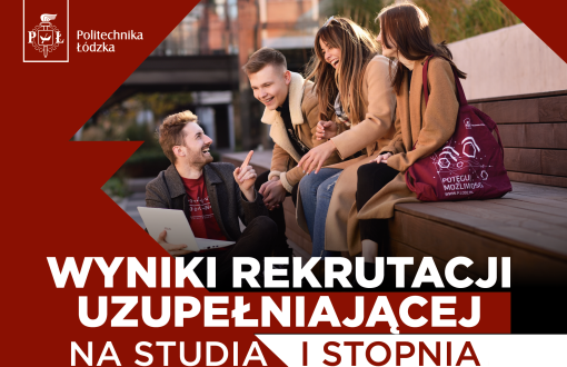 Kolorowa grafika z napisem: wyniki rekrutacji uzupełniającej na studia I stopnia.