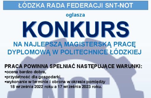 Plakat na konkurs NOT 2023