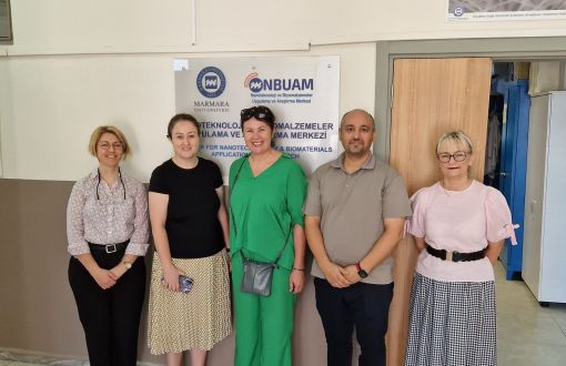 Meeting participants, from left: professor Canan Doğan, mgr Sema Gündüz, dr inż. Iwona Staniec, professor Oguzhan Gunduz, and dr inż. Agnieszka Pietras