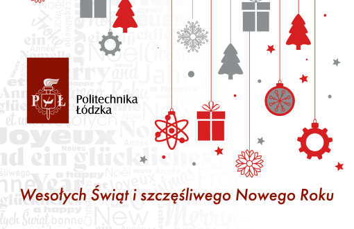 Grafika z życzeniami świaęcznymi od JM Rektora PŁ