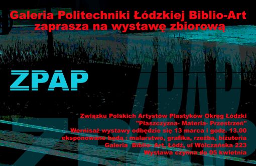 Zaproszenie na wystawę w Galerii Biblio-Art PŁ