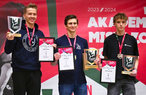 Jakub Korzeniowski on the podium. Photo credit: Łukasz Szeląg