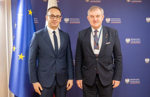 Minister infrastruktury Dariusz Klimczak i rektor Politechniki Łódzkiej prof. Krzysztof  Jóźwik