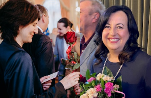 Prof. Małgorzata I. Szynkowska-Jóźwik (from right) and dr hab. Katarzyna Zimna, TUL professor