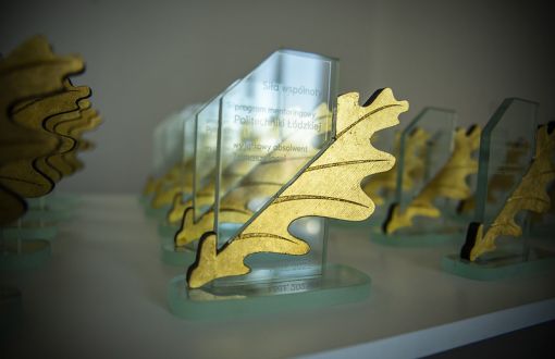 statuetki programu Siła Wspólnoty z wkomponowanym w nią liściem dębu